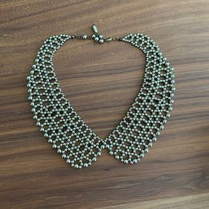 Gold Beaded Collar Necklace